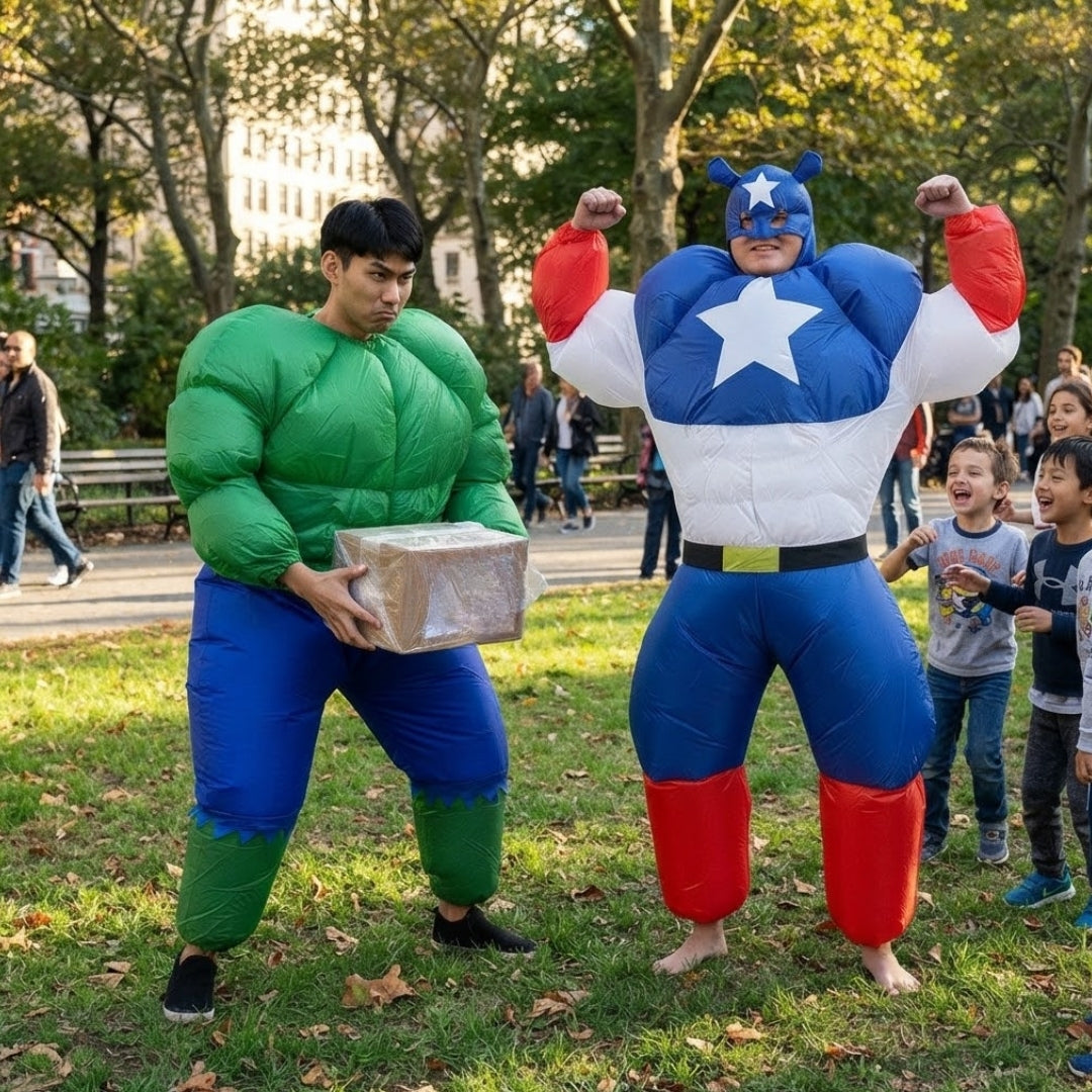 Opblaasbaar Superheldenkostuum Volwassenen Jumpsuit Verkleedkleding Themafeesten Halloween Carnaval Feest | Sulvida