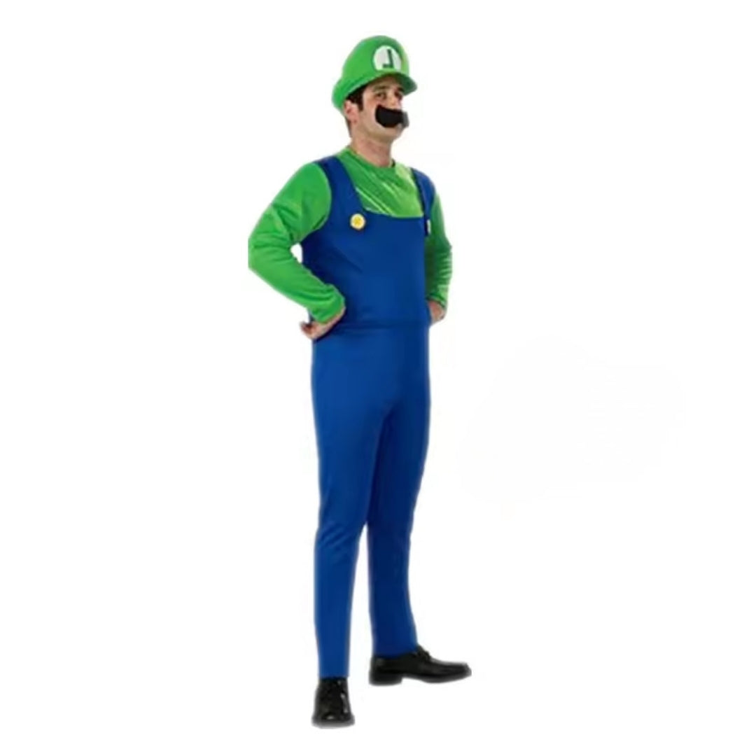 Loodgieter Verkleedkostuum voor Volwassenen – Compleet met Pet en Snor – Halloween Carnaval Feestkleding | Sulvida