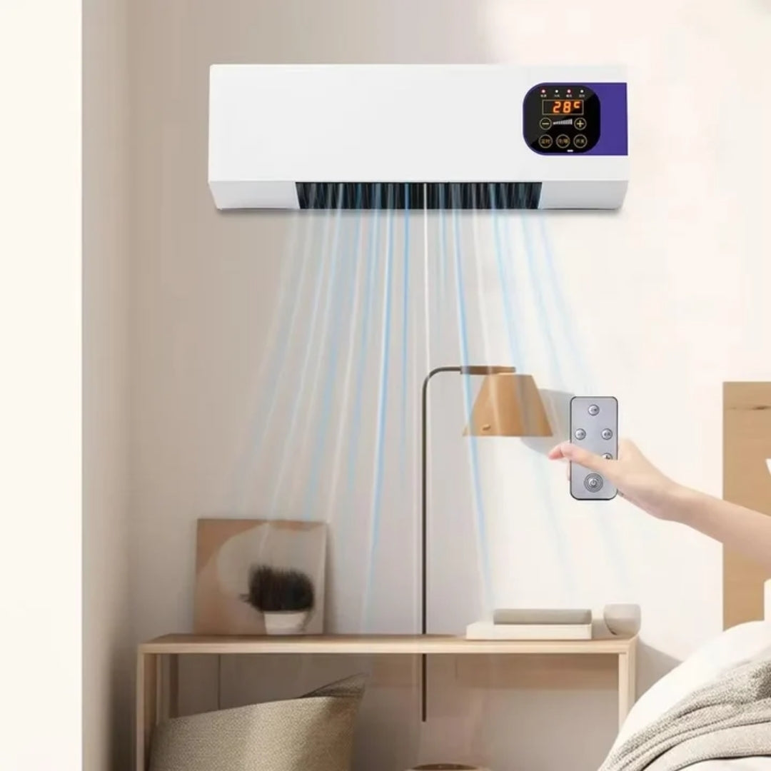 Wandventilator met Keramische Verwarming 2000W Afstandsbediening Timer Klimaatbeheersing voor Woonkamer | Sulvida