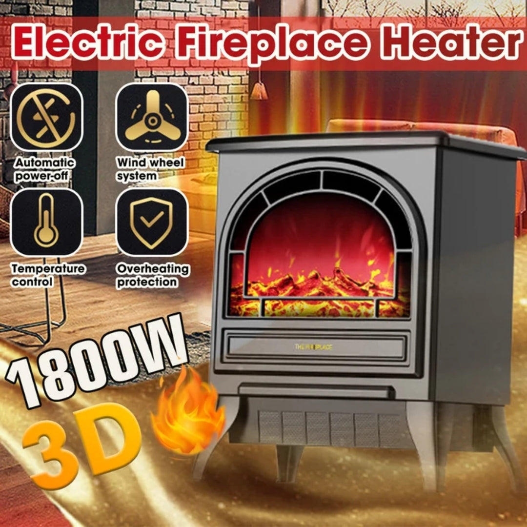 Elektrische Sfeerhaard 1800W Timer 3D Vlameffect Convectieverwarming Tot 30m² Afstandsbediening Woonkamer | Sulvida