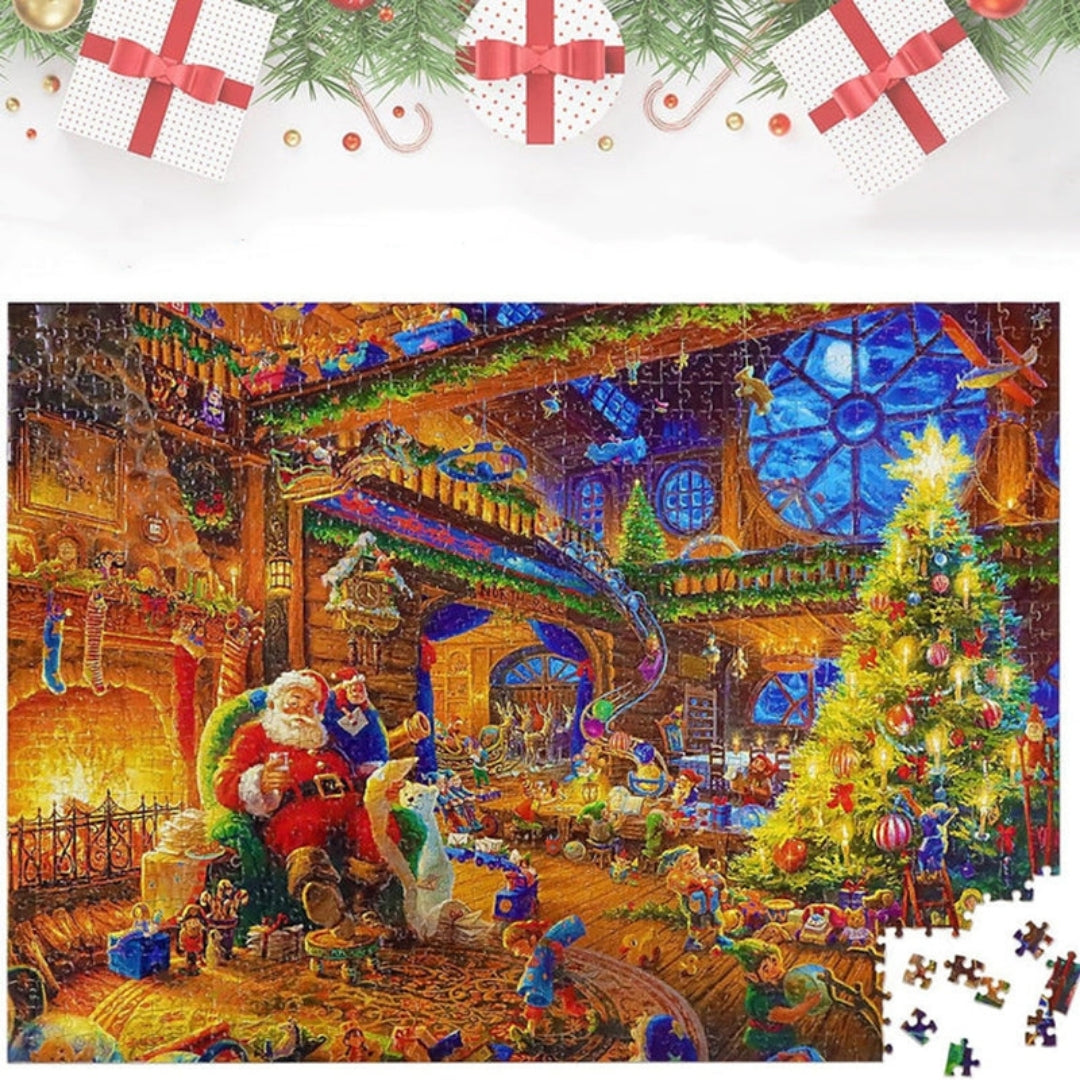 Kerstpuzzel Adventskalender 1008 Stukjes 24 Dagen Puzzeluitdaging Kerstafstemming Familie Puzzel Set | Sulvida