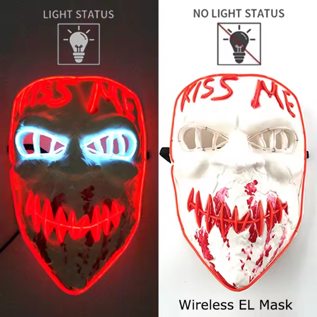 Lichtgevend Gezichtsmasker met LED-Verlichting voor Halloween Cosplay Feesten Carnaval Verkleedpartijen | Sulvida