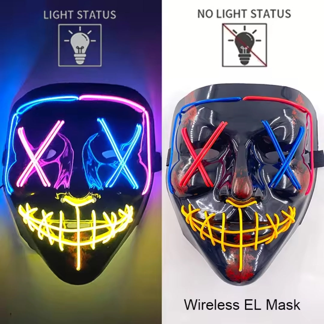 Lichtgevend Gezichtsmasker met LED-Verlichting voor Halloween Cosplay Feesten Carnaval Verkleedpartijen | Sulvida