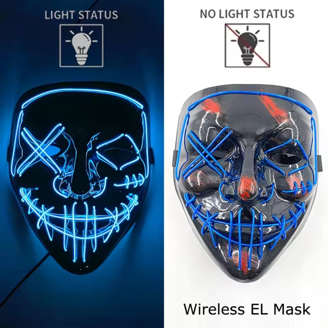 Lichtgevend Gezichtsmasker met LED-Verlichting voor Halloween Cosplay Feesten Carnaval Verkleedpartijen | Sulvida