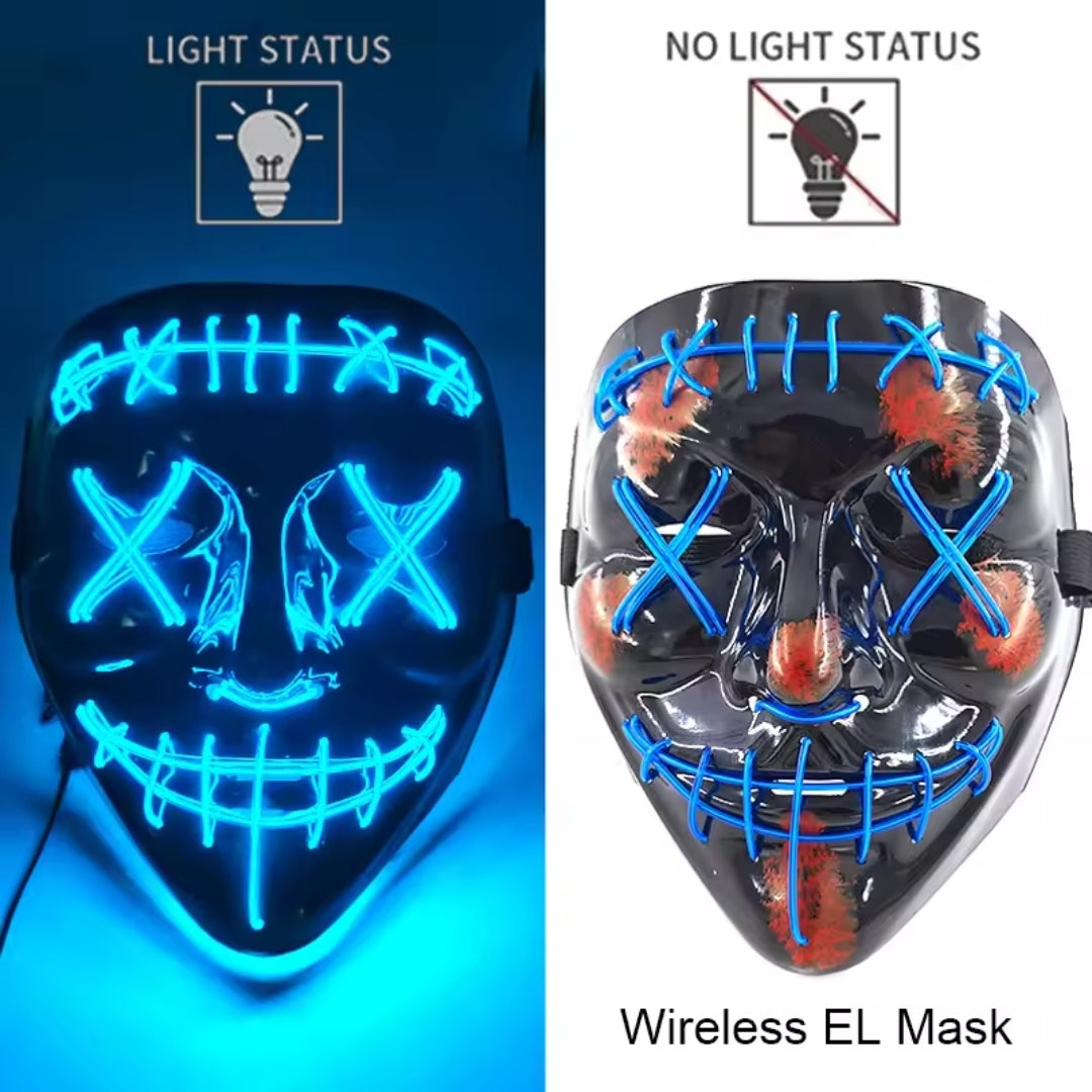 Lichtgevend Gezichtsmasker met LED-Verlichting voor Halloween Cosplay Feesten Carnaval Verkleedpartijen | Sulvida