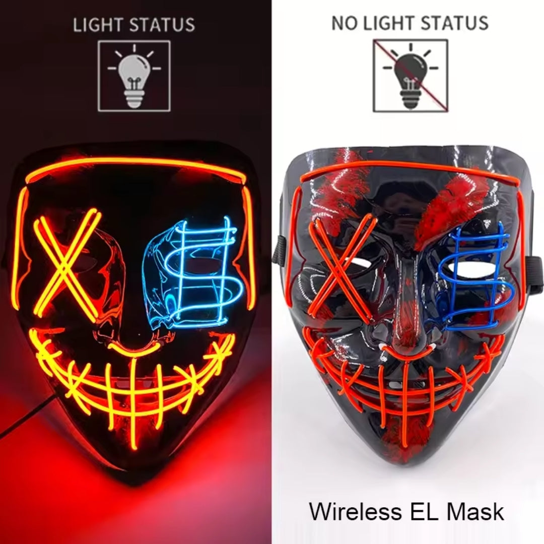 Lichtgevend Gezichtsmasker met LED-Verlichting voor Halloween Cosplay Feesten Carnaval Verkleedpartijen | Sulvida