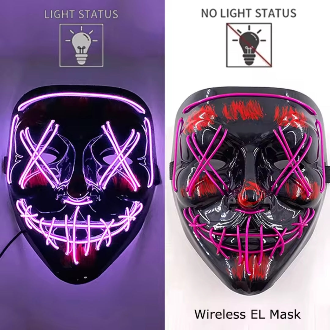 Lichtgevend Gezichtsmasker met LED-Verlichting voor Halloween Cosplay Feesten Carnaval Verkleedpartijen | Sulvida