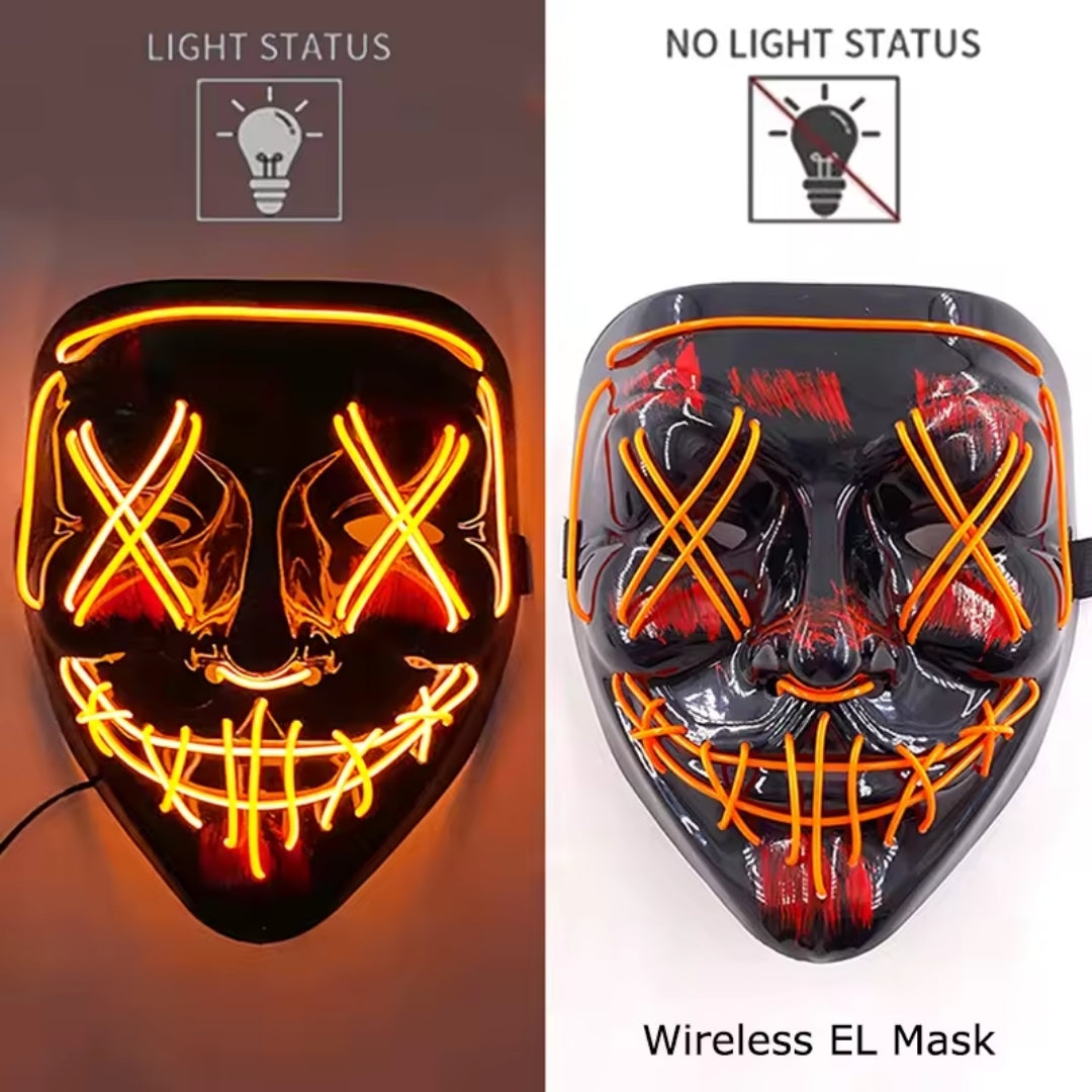 Lichtgevend Gezichtsmasker met LED-Verlichting voor Halloween Cosplay Feesten Carnaval Verkleedpartijen | Sulvida
