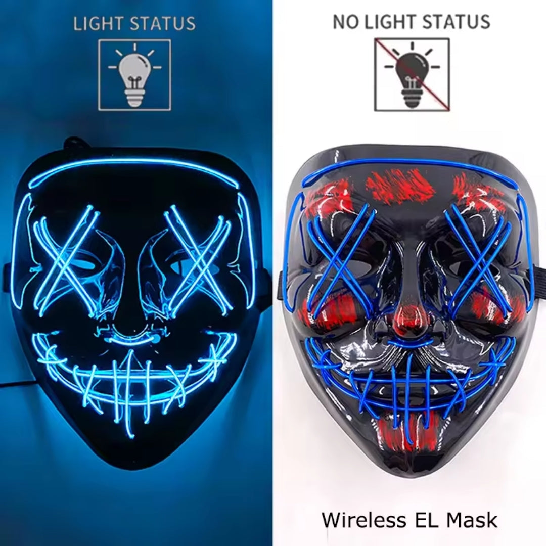 Lichtgevend Gezichtsmasker met LED-Verlichting voor Halloween Cosplay Feesten Carnaval Verkleedpartijen | Sulvida