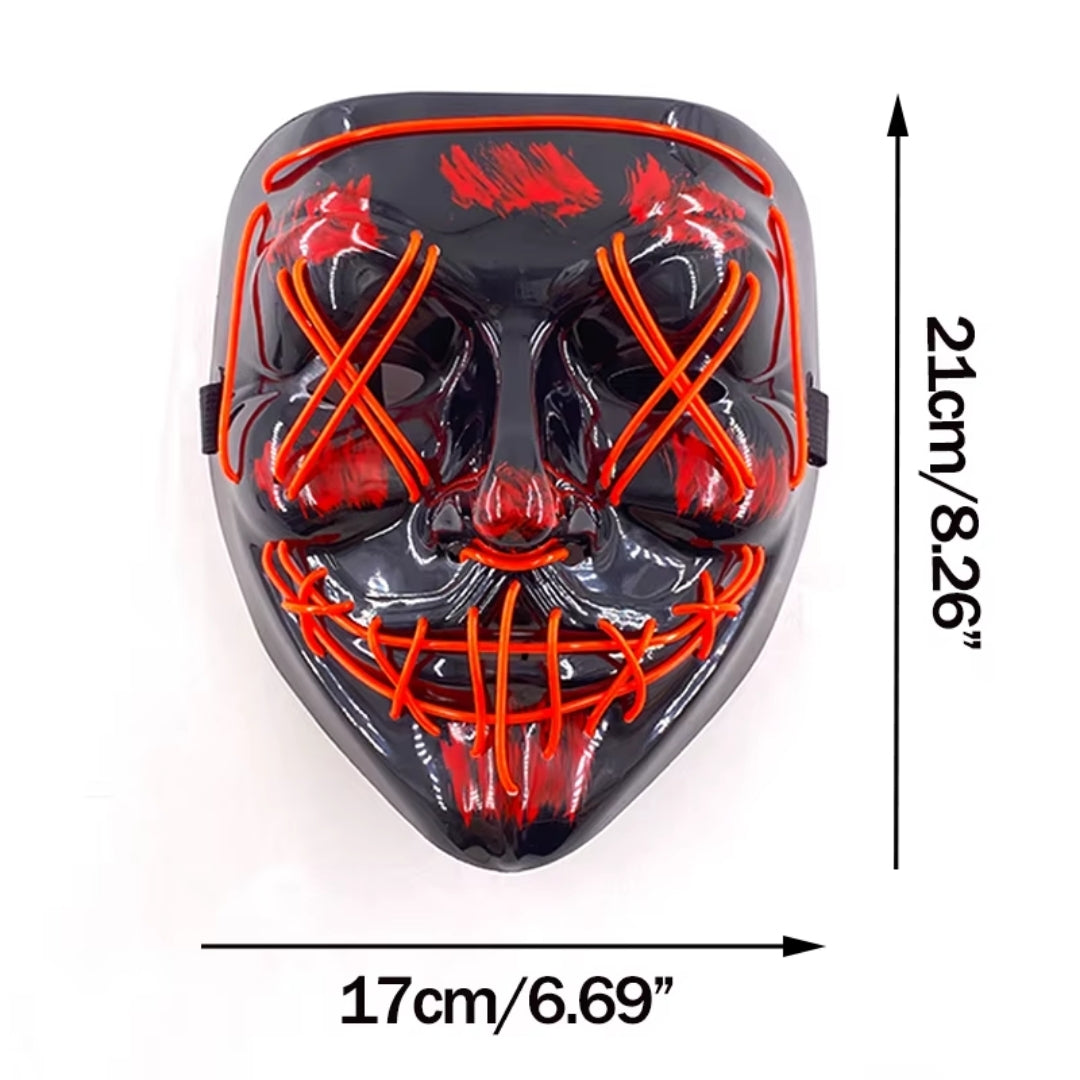 Lichtgevend Gezichtsmasker met LED-Verlichting voor Halloween Cosplay Feesten Carnaval Verkleedpartijen | Sulvida