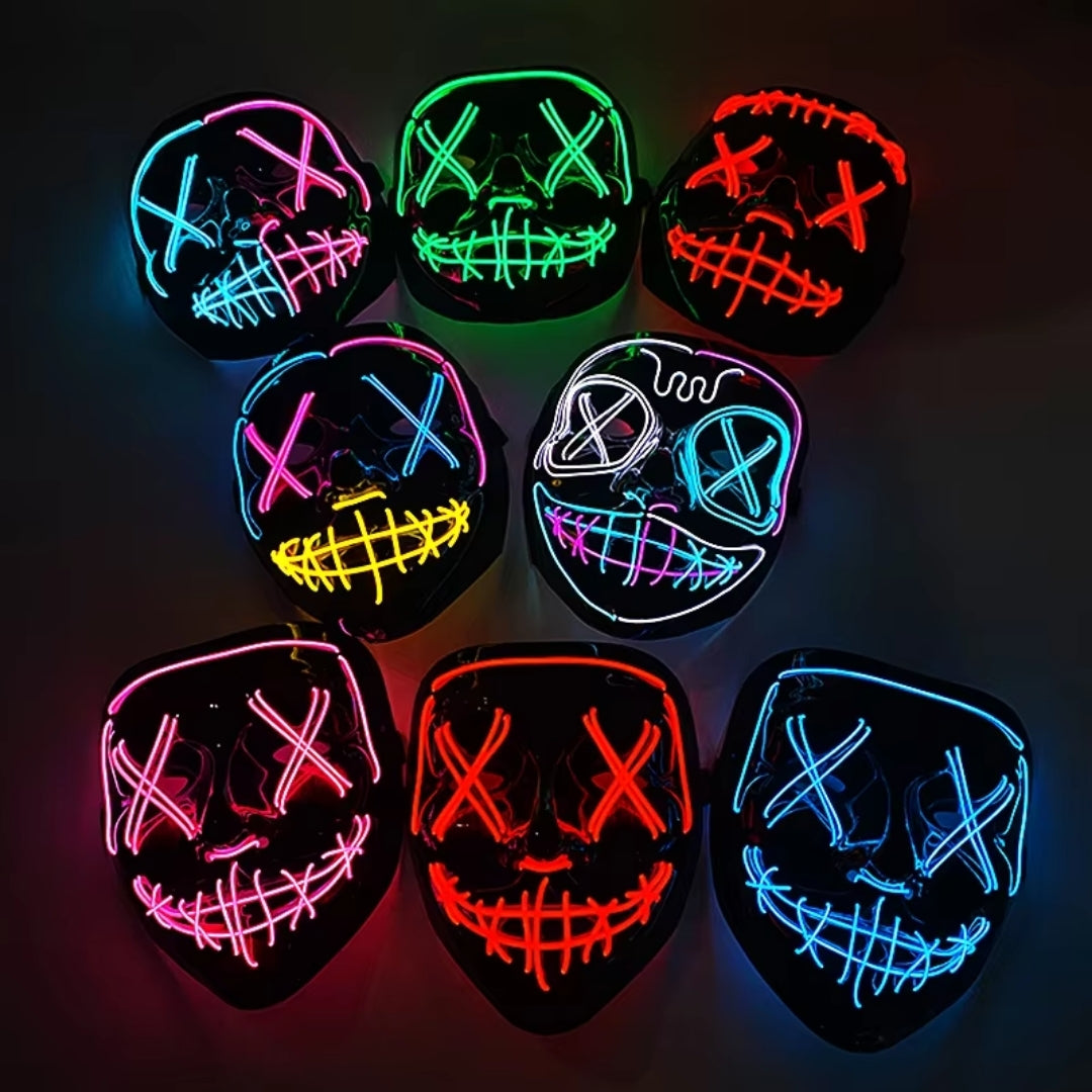 Lichtgevend Gezichtsmasker met LED-Verlichting voor Halloween Cosplay Feesten Carnaval Verkleedpartijen | Sulvida