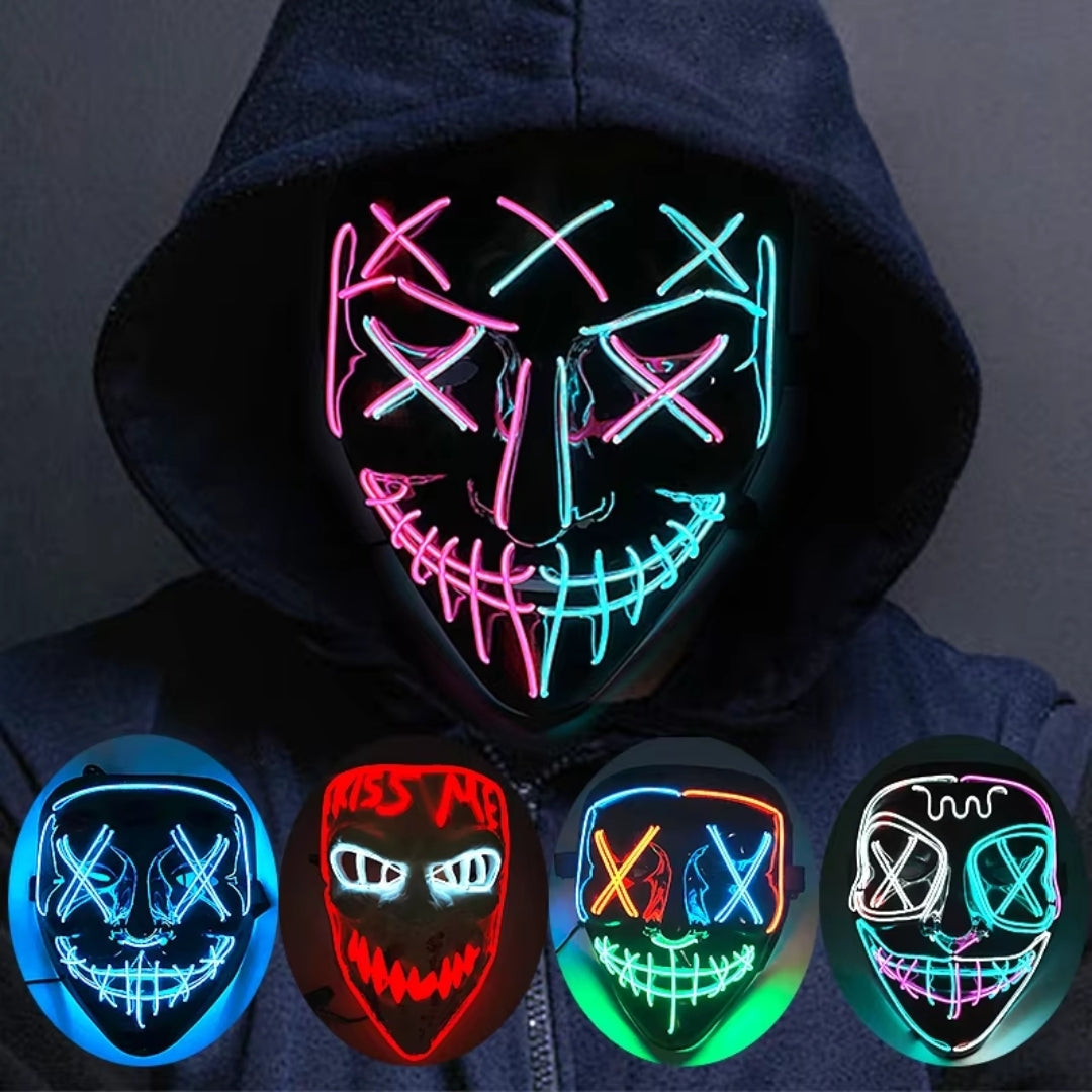Lichtgevend Gezichtsmasker met LED-Verlichting voor Halloween Cosplay Feesten Carnaval Verkleedpartijen | Sulvida
