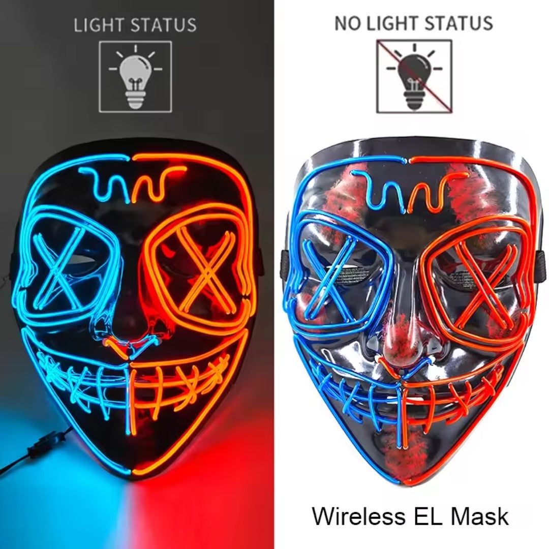 Lichtgevend Gezichtsmasker met LED-Verlichting voor Halloween Cosplay Feesten Carnaval Verkleedpartijen | Sulvida
