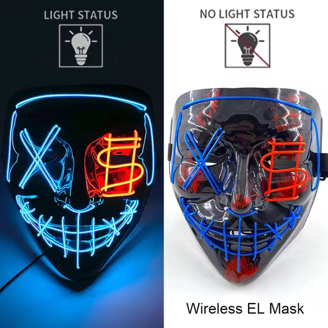 Lichtgevend Gezichtsmasker met LED-Verlichting voor Halloween Cosplay Feesten Carnaval Verkleedpartijen | Sulvida
