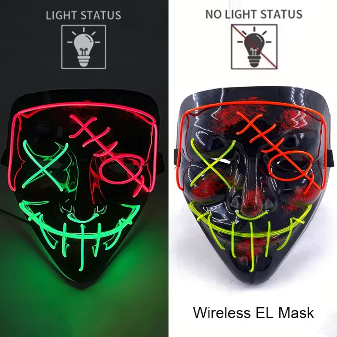 Lichtgevend Gezichtsmasker met LED-Verlichting voor Halloween Cosplay Feesten Carnaval Verkleedpartijen | Sulvida