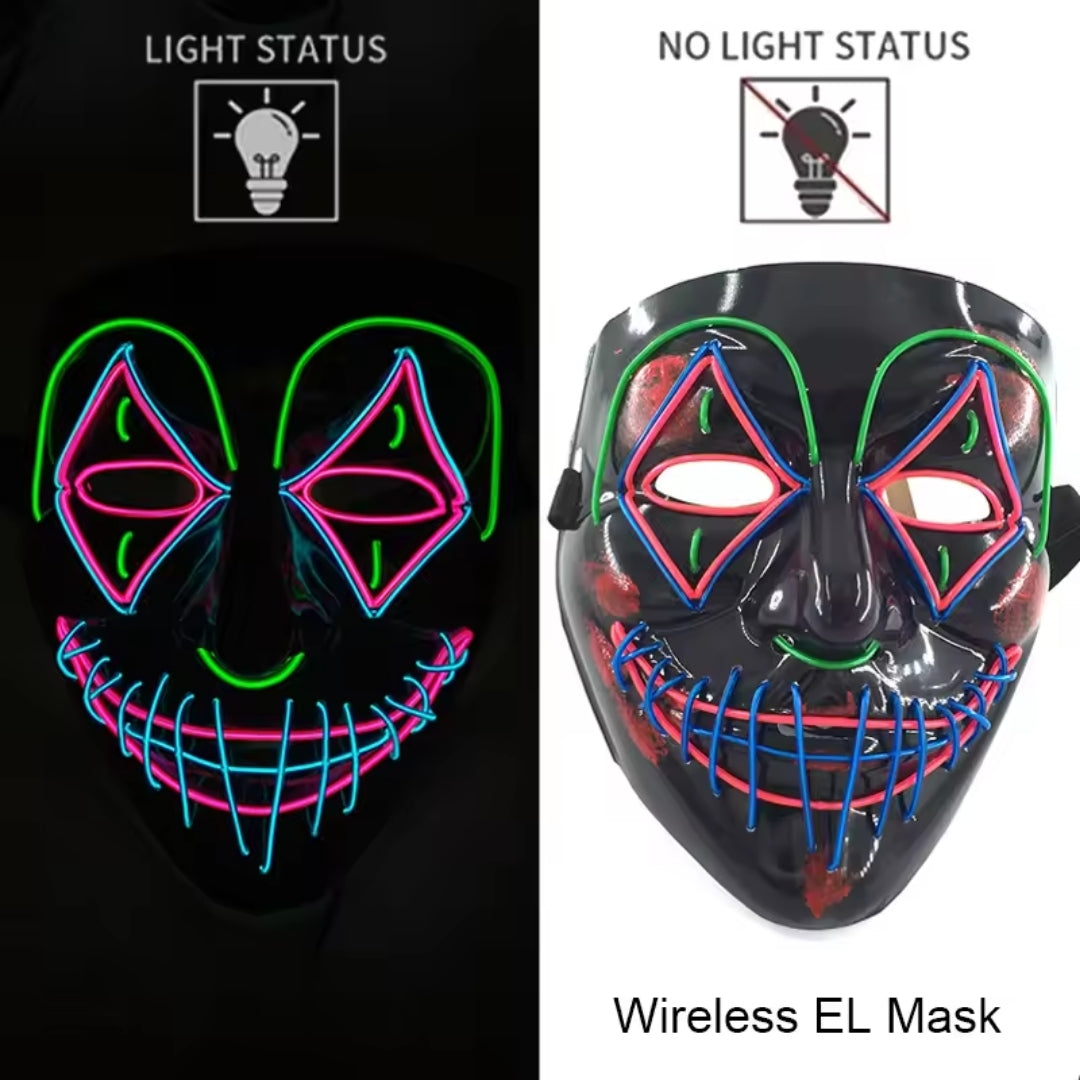 Lichtgevend Gezichtsmasker met LED-Verlichting voor Halloween Cosplay Feesten Carnaval Verkleedpartijen | Sulvida