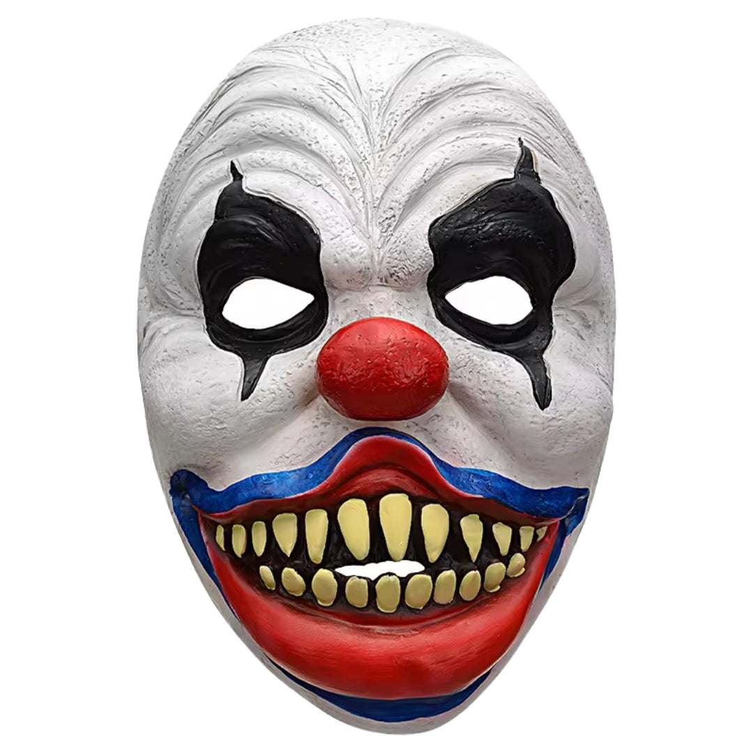 Horrorclown gezichtsmasker latex met tanden rode neus volwassenen Halloween themafeesten grimeren carnaval | Sulvida