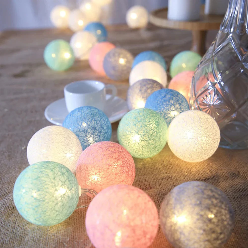 Katoenen Lichtbollenslinger Sfeerverlichting Kinderkamer Feestdecoratie USB Batterij 1,5 tot 10 Meter | Sulvida