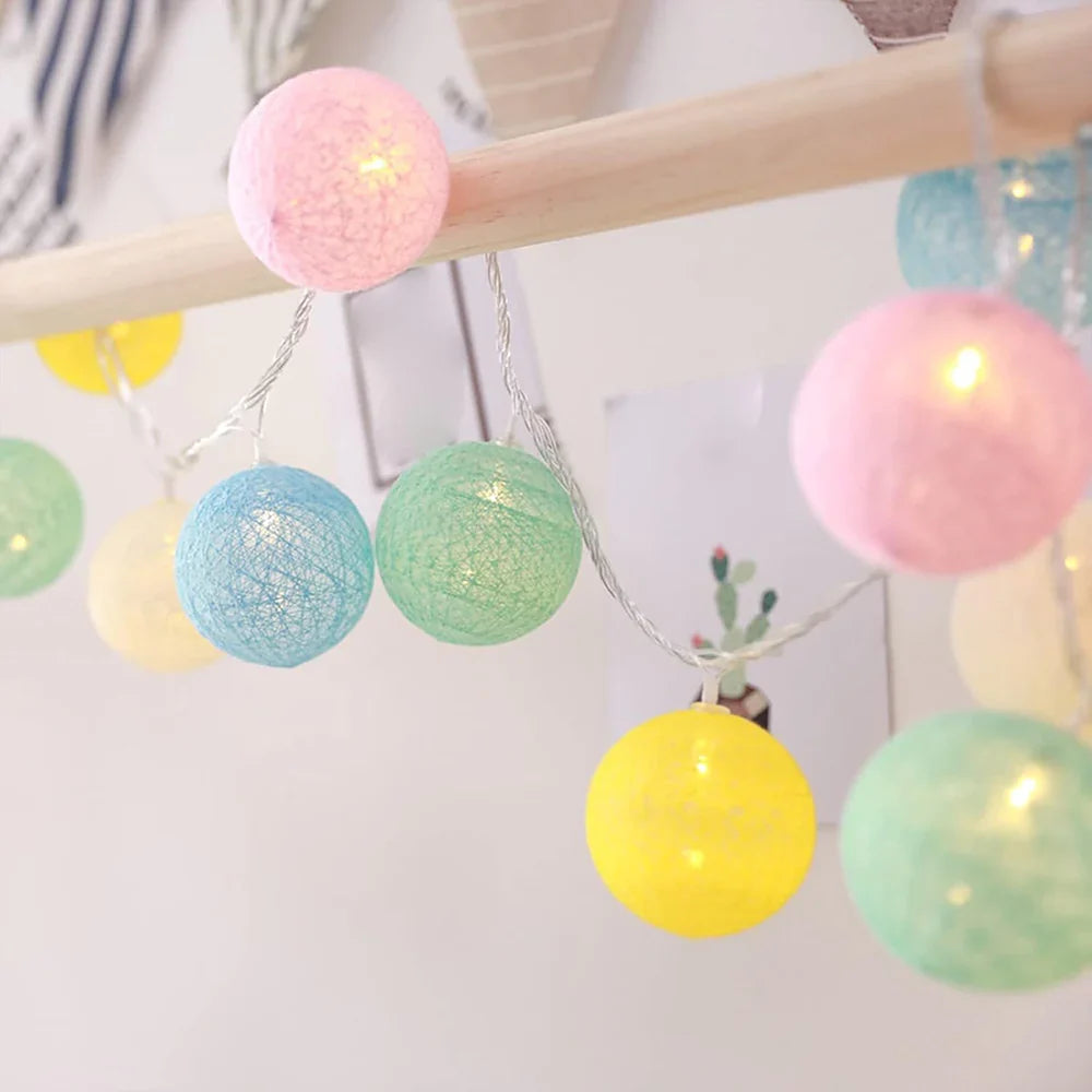 Katoenen Lichtbollenslinger Sfeerverlichting Kinderkamer Feestdecoratie USB Batterij 1,5 tot 10 Meter | Sulvida