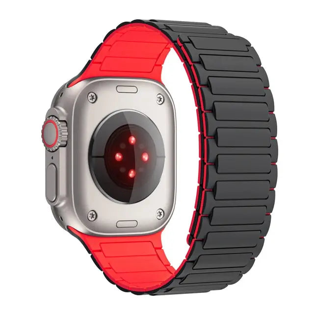 Bracelet de montre magnétique en silicone pour Apple Watch Series 10 11 12 et Ultra 3 4, sportif et confortable | Sulvida