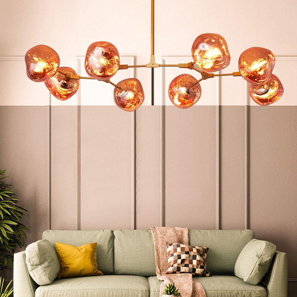 Glazen Bol Hanglamp Set 3 6 8 Lampen Goud Chroom Roségoud Eetkamer Woonkamer Modern Design E27 LED Sfeerverlichting | Sulvida