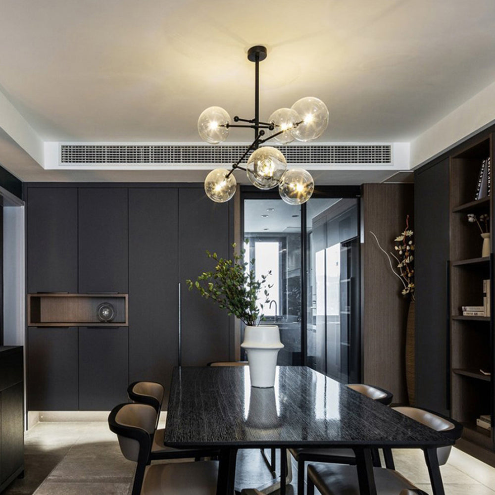 Hanglampen met Glazen Bollen Goud 6 of 8 Lichtpunten LED Inclusief Woonkamer Slaapkamer Eetkamer Design | Sulvida