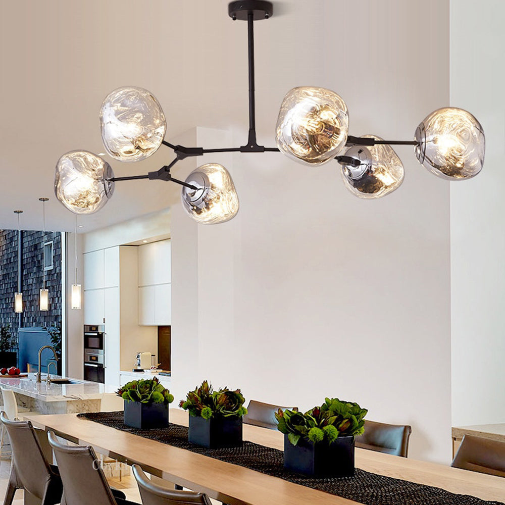 Glazen Bol Hanglamp Set 3 6 8 Lampen Goud Chroom Roségoud Eetkamer Woonkamer Modern Design E27 LED Sfeerverlichting | Sulvida