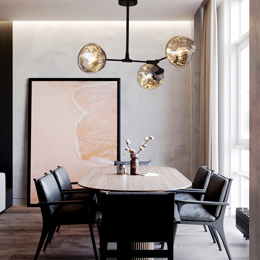 Glazen Bol Hanglamp Set 3 6 8 Lampen Goud Chroom Roségoud Eetkamer Woonkamer Modern Design E27 LED Sfeerverlichting | Sulvida