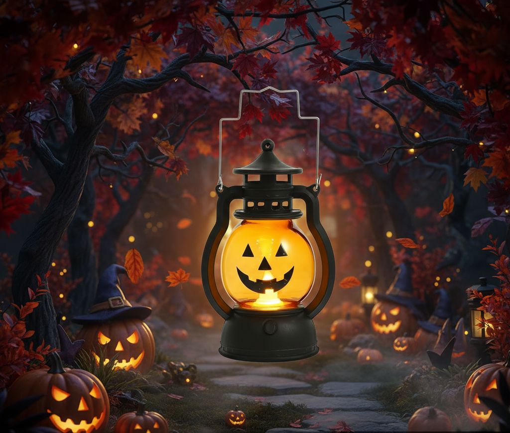 LED Spooklantaarn met Pompoendesign Decoratieve Verlichting Halloween Sfeerverlichting voor Feest & Thuis | Sulvida