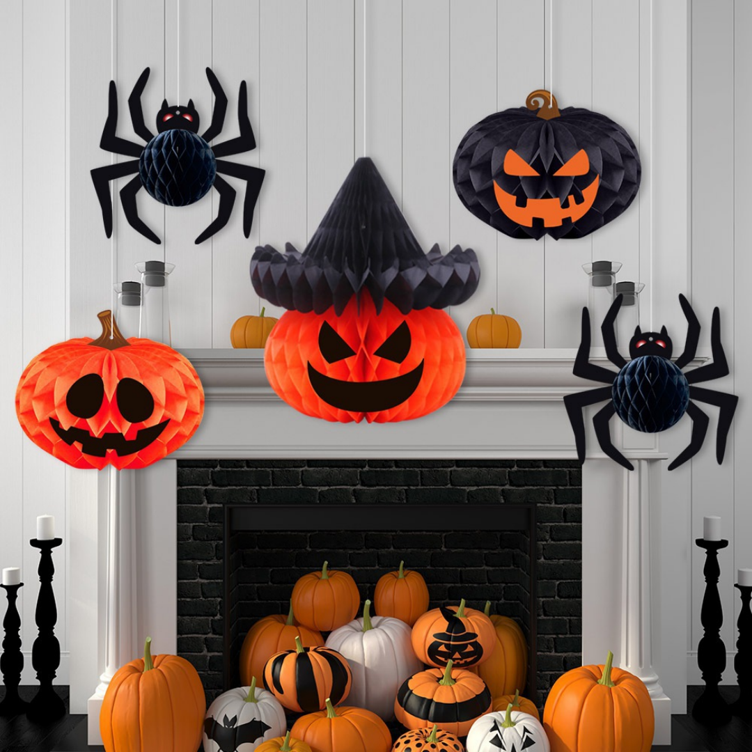 Opvouwbare Papieren Lantaarn Halloween Decoratie Vleermuis Pompoen Spin Ophangbaar Feest Party Versiering | Sulvida