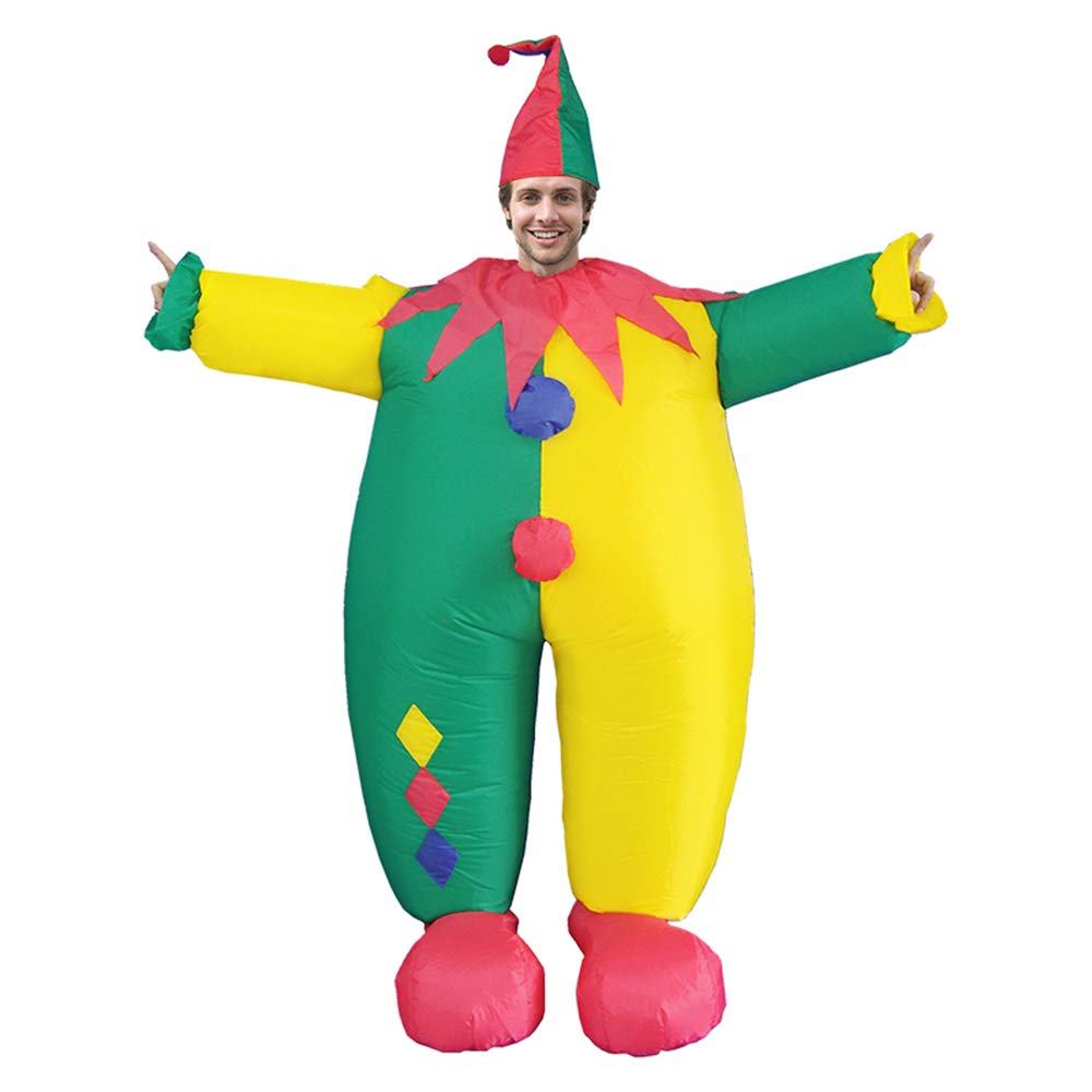 Opblaasbaar Clownskostuum met Luchtpomp Feestoutfit Entertainment Volwassenen Carnaval Party Verkleedkleding | Sulvida