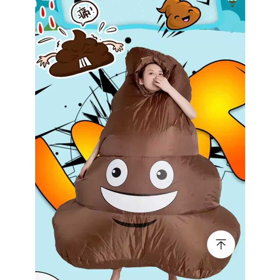 Opblaasbaar Emoji Kostuum – Humoristische Verkleedoutfit voor Feestjes, Halloween, Carnaval en Themafeesten | Sulvida