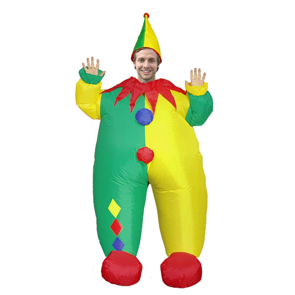 Opblaasbaar Clownskostuum met Luchtpomp Feestoutfit Entertainment Volwassenen Carnaval Party Verkleedkleding | Sulvida