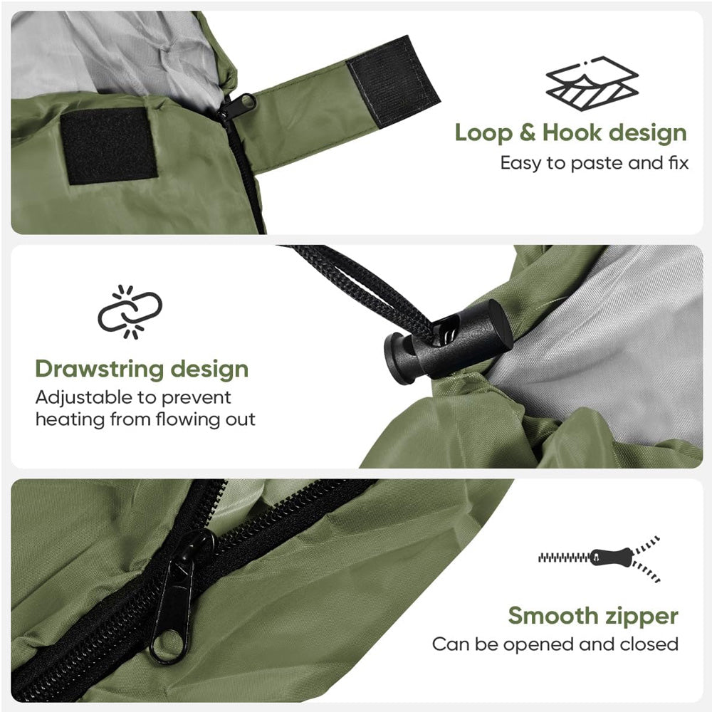 Thermische Envelopslaapzak voor Camping & Trekking tot -10°C met Zachte Voering en Compacte Draagtas | Sulvida
