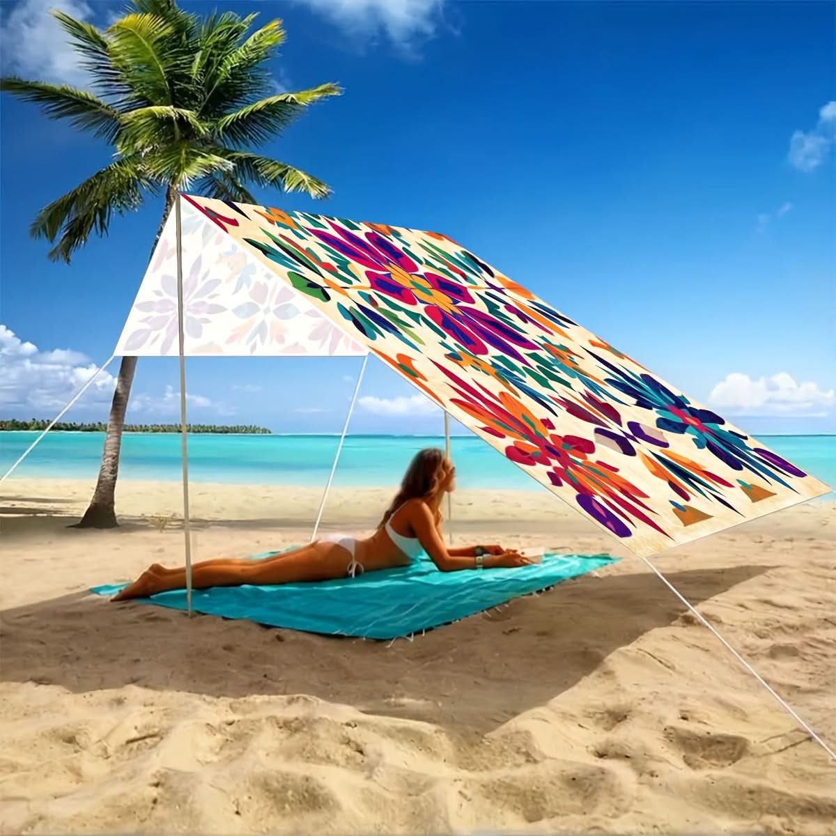 Bohemien Overkapping Tuin Schaduwdoek Mandala Patroon Zonwering Buiten Hangdoek 6 Personen Terras Balkon | Sulvida