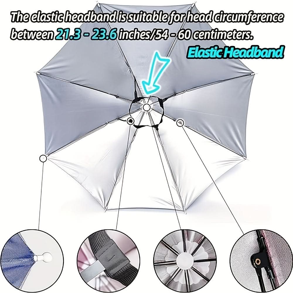 Opvouwbare Zonnehoed met Hoofdband Handen Vrij Parasol Hoofd UV Bescherming Tuin Vissen Wandelen Strand | Sulvida