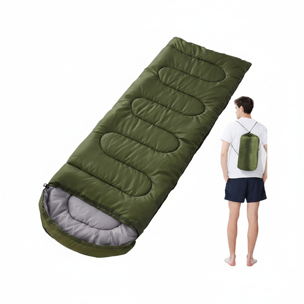 Thermische Envelopslaapzak voor Camping & Trekking tot -10°C met Zachte Voering en Compacte Draagtas | Sulvida
