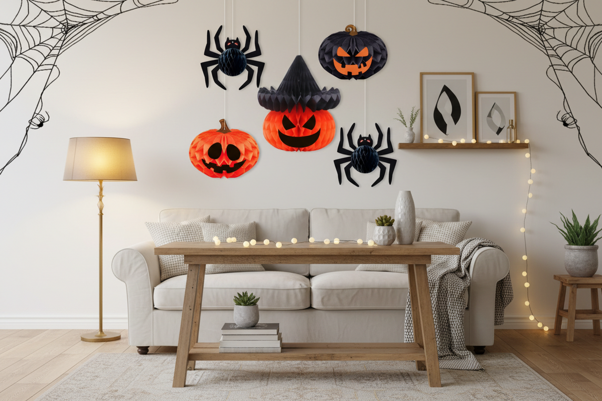 Opvouwbare Papieren Lantaarn Halloween Decoratie Vleermuis Pompoen Spin Ophangbaar Feest Party Versiering | Sulvida