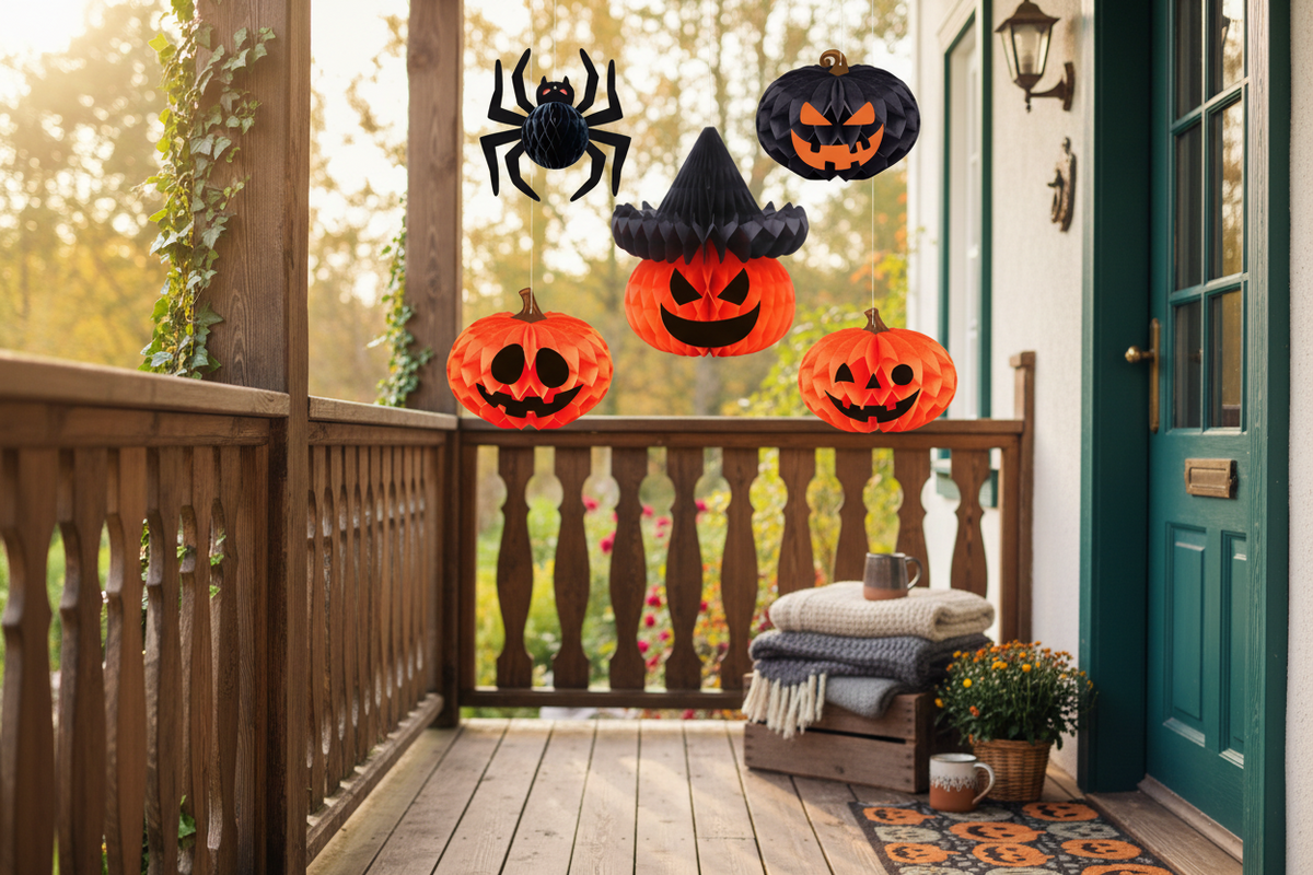 Opvouwbare Papieren Lantaarn Halloween Decoratie Vleermuis Pompoen Spin Ophangbaar Feest Party Versiering | Sulvida