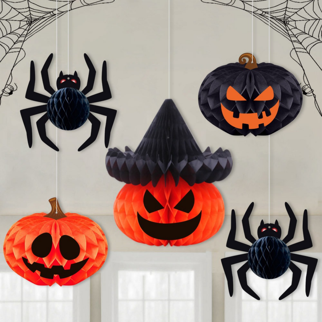 Opvouwbare Papieren Lantaarn Halloween Decoratie Vleermuis Pompoen Spin Ophangbaar Feest Party Versiering | Sulvida