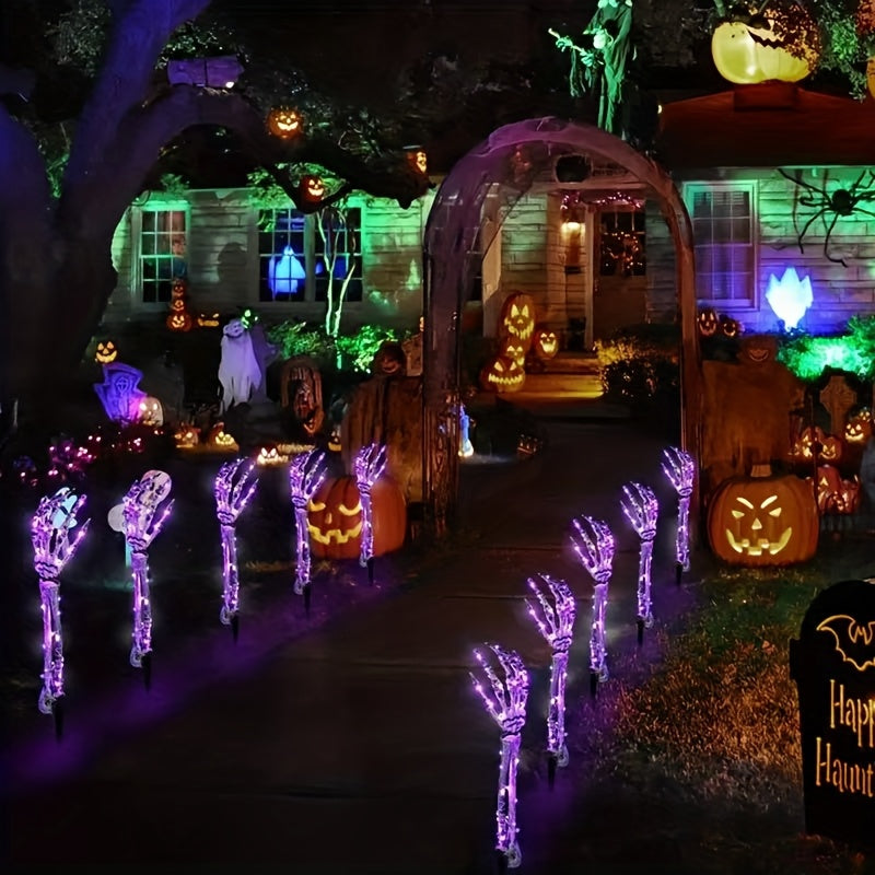 Schedel Tuinlamp op Zonne-energie met Groene LED Verlichting voor Buiten Halloween Tuin Sfeer Decoratie | Sulvida