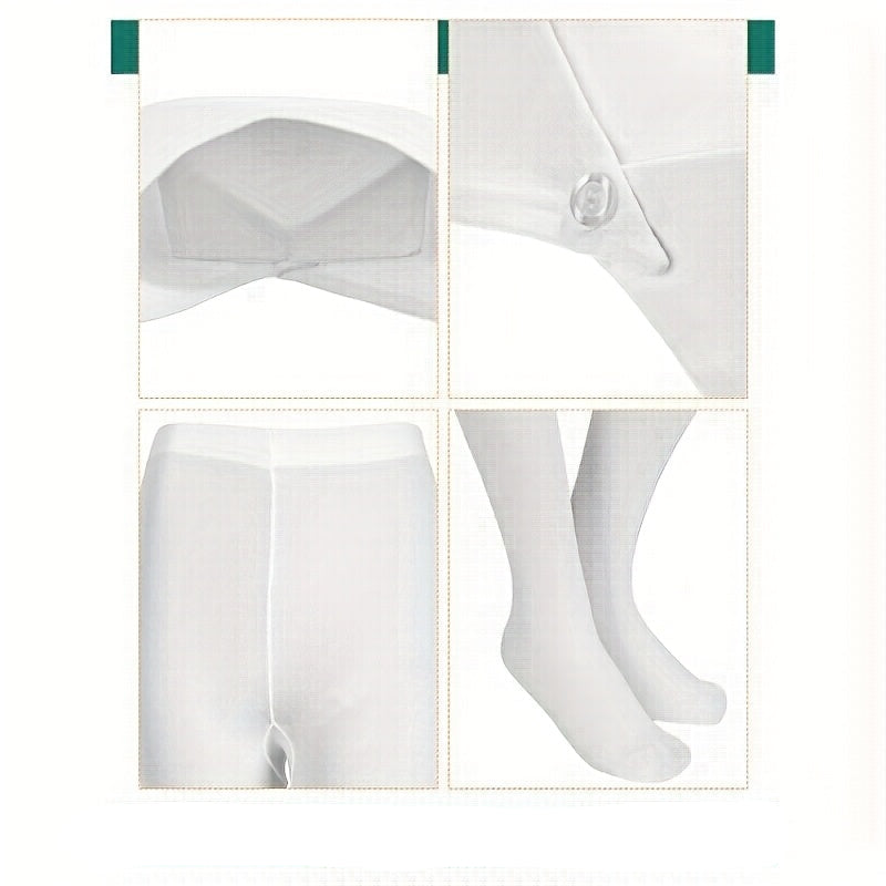 Verpleegster Kostuum Set Wit Katoen Medisch Outfit Met Muts Panty Feestkleding Carnaval Halloween Kostuum | Sulvida