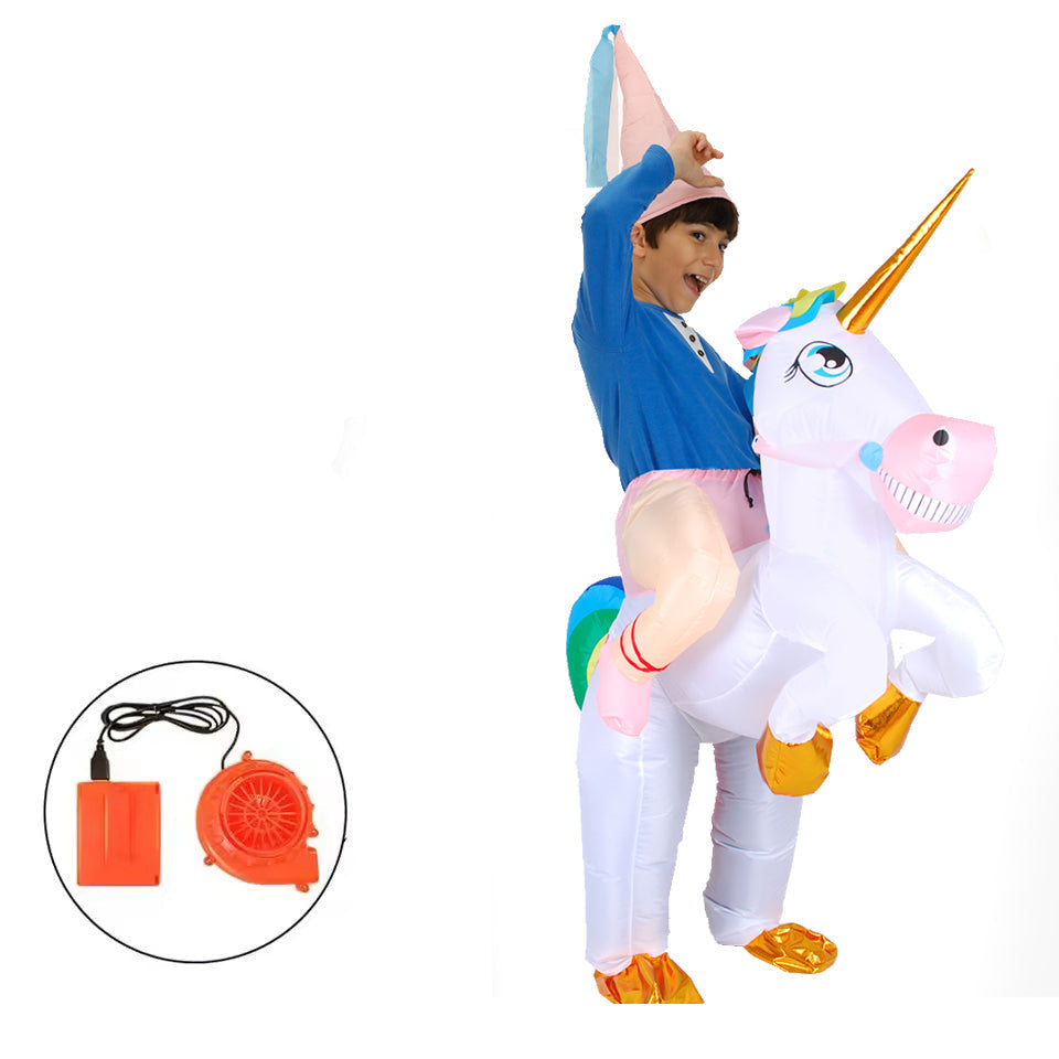 Opblaasbaar Eenhoornkostuum Kind Fantasie Carnaval Feestoutfit Verkleedkleding voor Verjaardag Halloween | Sulvida