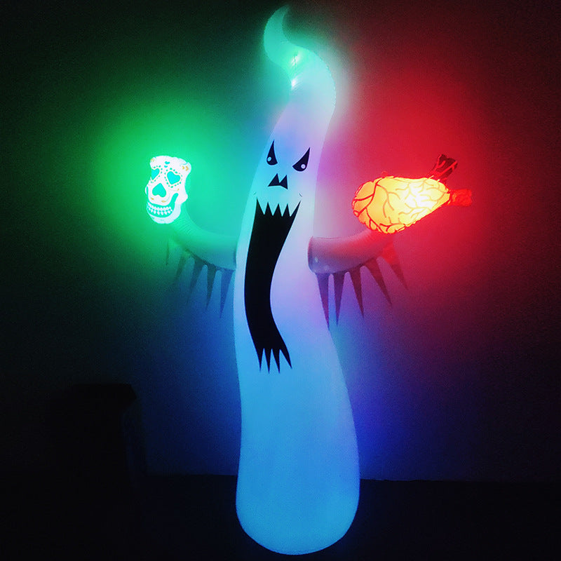 Opblaasbare Spookfiguur met LED Verlichting en Afstandsbediening voor Halloween Tuin en Buiten Decoratie | Sulvida