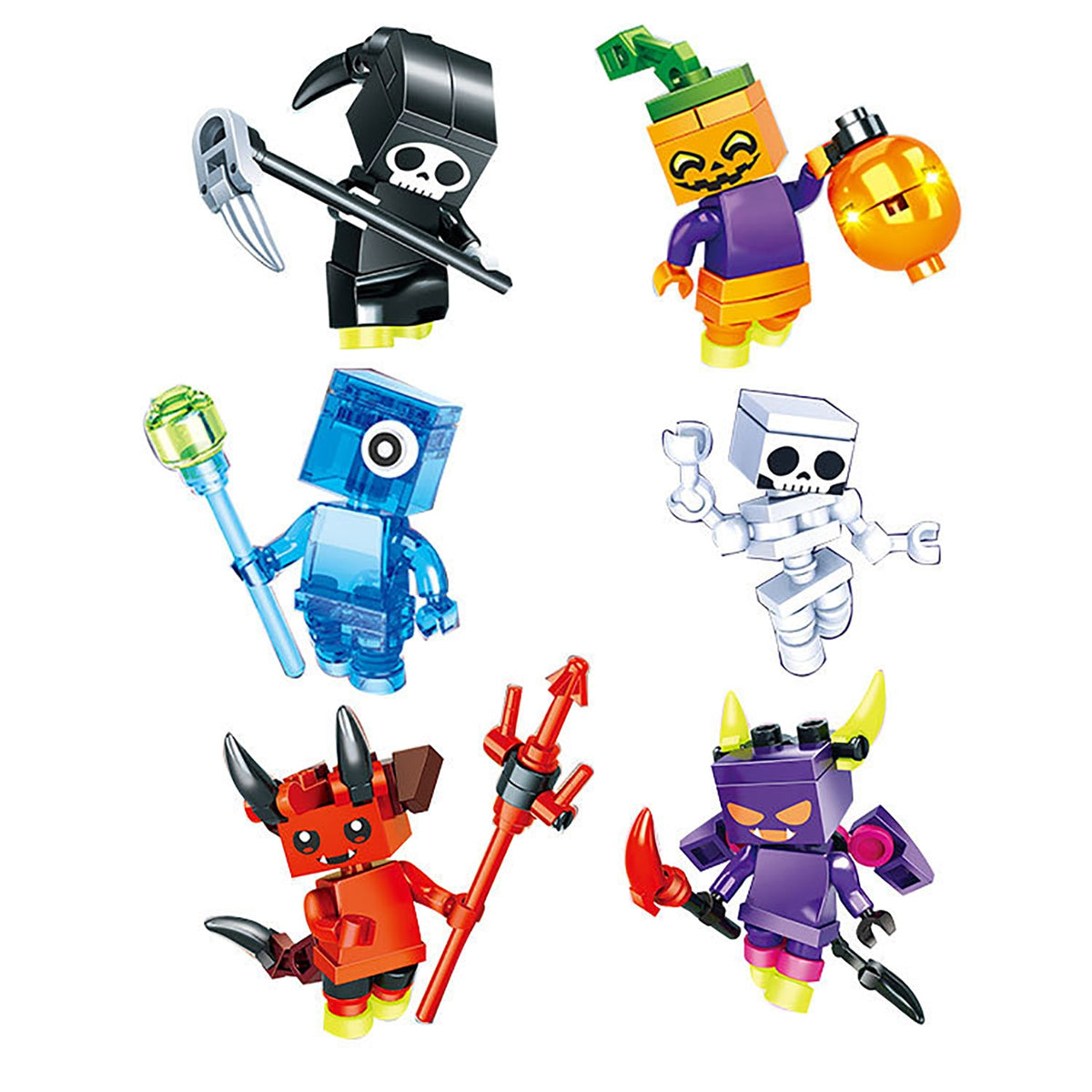 Lichtgevende Bouwblokken Halloween Figuren Puzzel Speelgoed Pompoen Schedel Educatief Creatief voor Kinderen | Sulvida