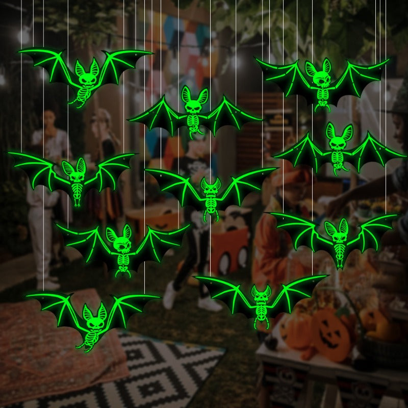Glow-in-the-Dark Vleermuizen Set 10 Stuks 3D Halloween Decoratie Muurstickers Binnen Buiten Hangend Feest | Sulvida
