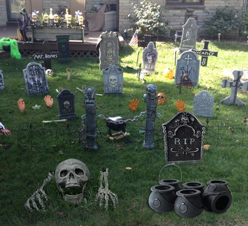 Decoratieve Skelethand Plastic Tuindecoratie Wit 46cm Griezelig Halloween Decoratie Tuin Terras Buiten | Sulvida