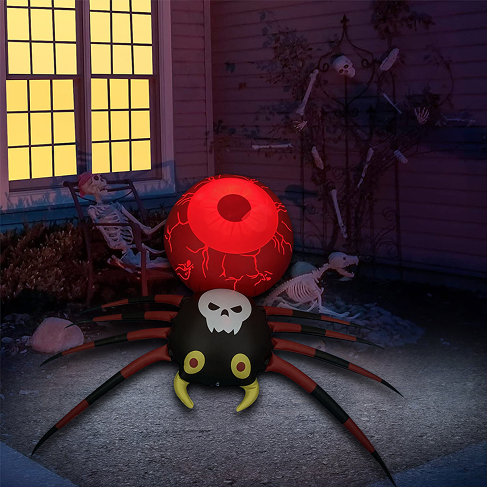 Opblaasbare Spin met LED-Verlichting – Halloween Tuindecoratie met Gekleurde Lichtjes voor Buiten en Tuin | Sulvida
