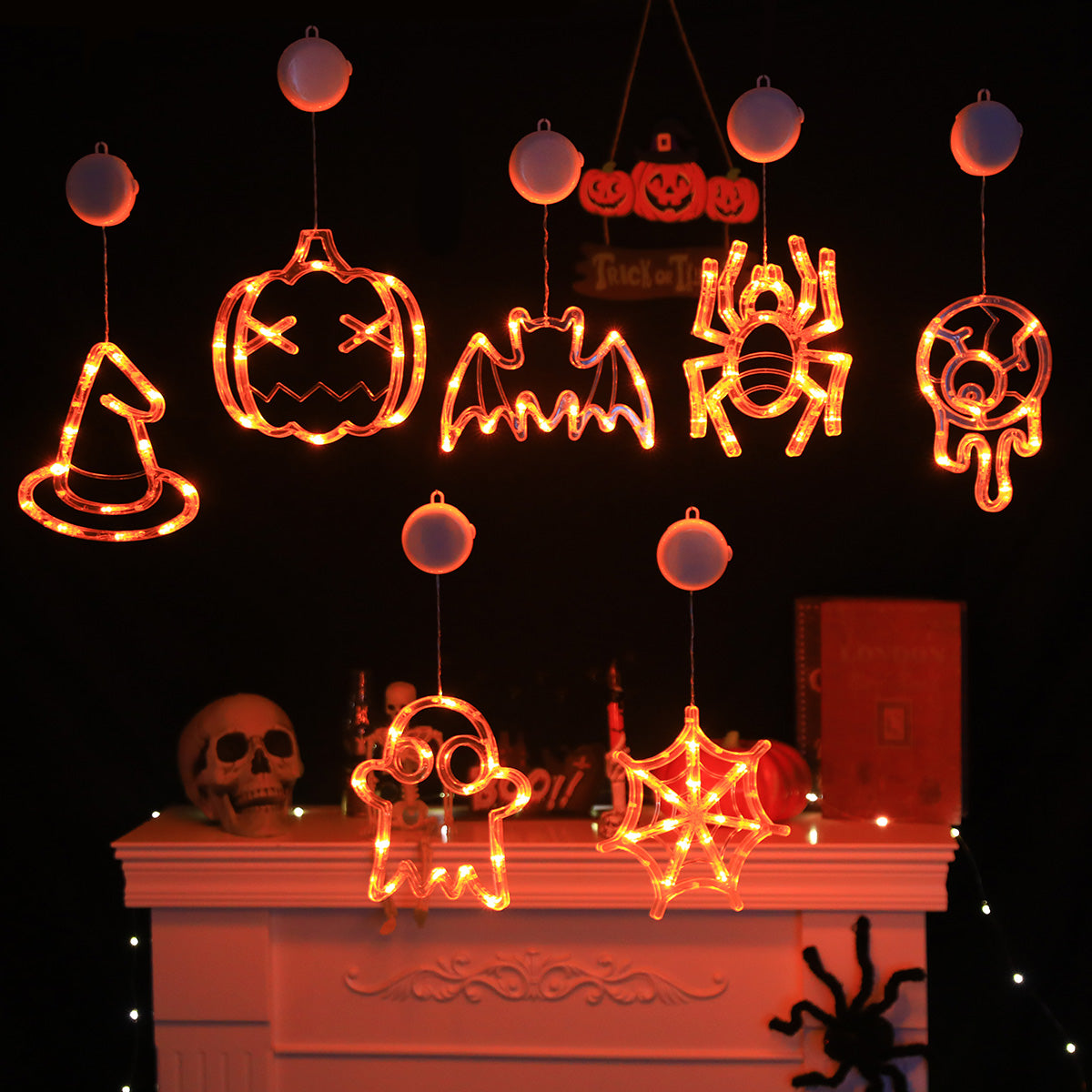 LED Lichtsnoer Halloween Decoratie met Vleermuizen en Spoken – Sfeervol Feestverlichting op Batterijen | Sulvida