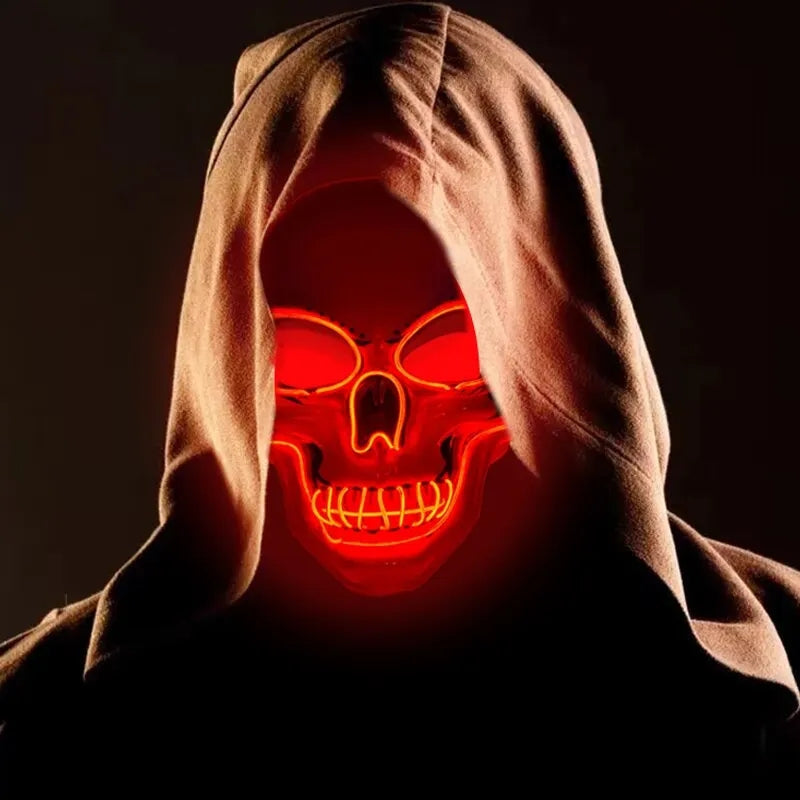 LED Schedel Masker met Lichtgevende Lijnen voor Halloween, Themafeesten, Kostuum en Griezelige Horror Decoratie | Sulvida